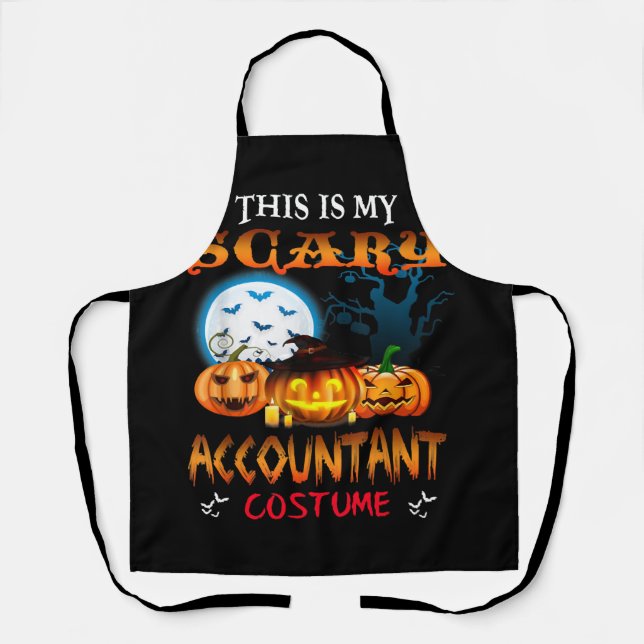 This Is My Scary Accountant Costume Halloween Apron (Front)