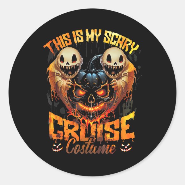 This Is My Scary Cruise Costume Devil Ghost Horror Classic Round Sticker (Front)