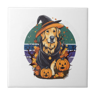 This is my scary dog dad costume Halloween Doglove Ceramic Tile