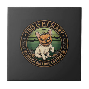 This Is My Scary French Bulldog Costume Halloween Ceramic Tile