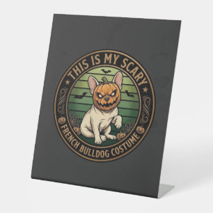 This Is My Scary French Bulldog Costume Halloween  Pedestal Sign