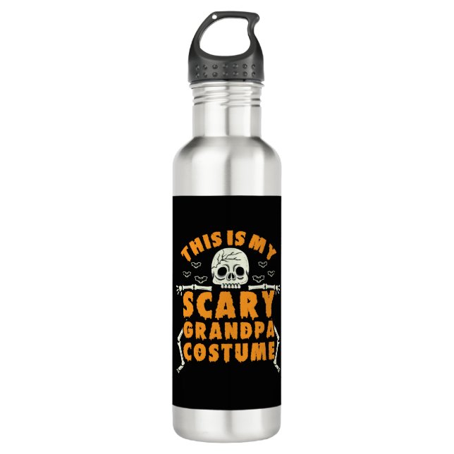 This Is My Scary Grandpa Costume  710 Ml Water Bottle (Front)