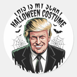 This Is My Scary Halloween Costume Funny Trump 1 Classic Round Sticker
