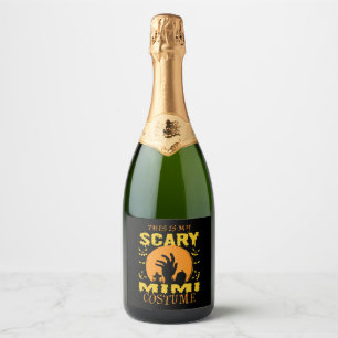 This Is My Scary Mimi Costume Halloween Sparkling Wine Label