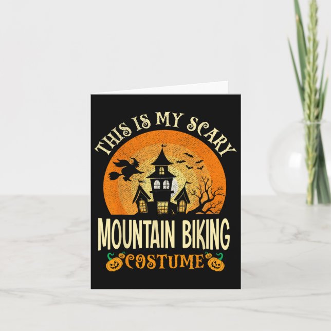 This Is My Scary Mountain Biking Costume Halloween Card (Front)