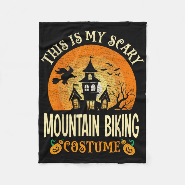 This Is My Scary Mountain Biking Costume Halloween Fleece Blanket (Front)