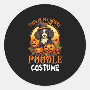 This is my scary poodle costume classic round sticker