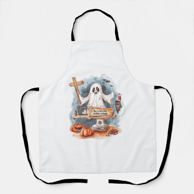 this is my scary quilter costume apron (Front)
