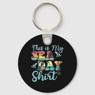 This Is My Sea Day Funny Family Summer Vacation Key Ring