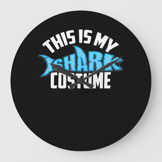 This Is My Shark Costume Sea Creature Large Clock (Front)