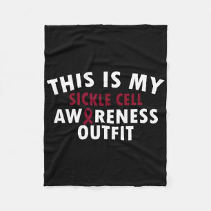 This Is My Sickle Cell Awareness Outfit - Burgundy Fleece Blanket
