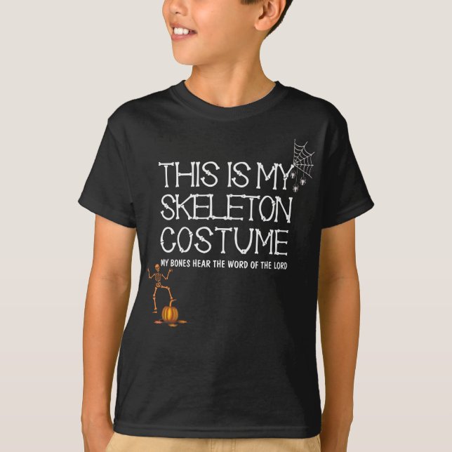 THIS IS MY SKELETON COSTUME Kids Halloween  T-Shirt (Front)