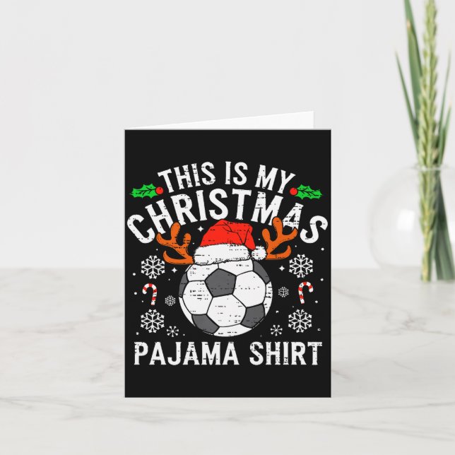 This Is My Soccer Christmas Pajama Shirt Srts Mens Card (Front)