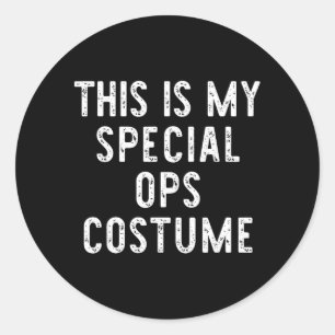 This is My Special Ops Costume Halloween Easy Kids Classic Round Sticker
