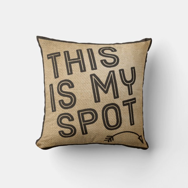 This is my Spot Burlap Cushion (Front)