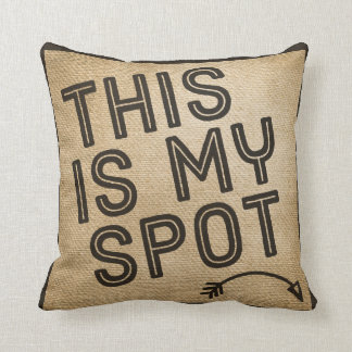 This is my Spot Burlap Cushion