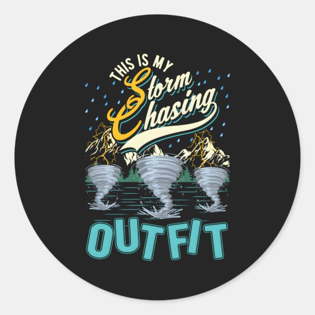 This Is My Storm Chasing Tornado Storm Chaser Classic Round Sticker (Front)