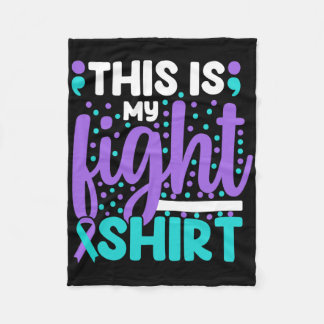 This Is My Suicide Prevention Awareness Teal Purpl Fleece Blanket