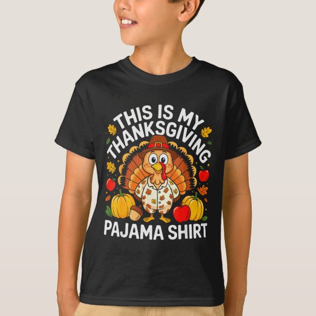 This Is My Thanksgiving Pajama Shirt Adult Kid Men (Front)
