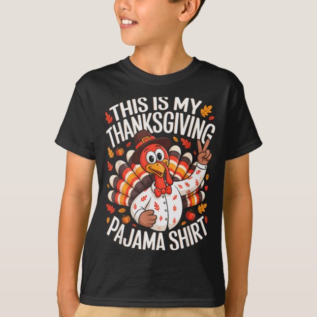 This Is My Thanksgiving Pajama Shirt Pjs Adult Kid (Front)