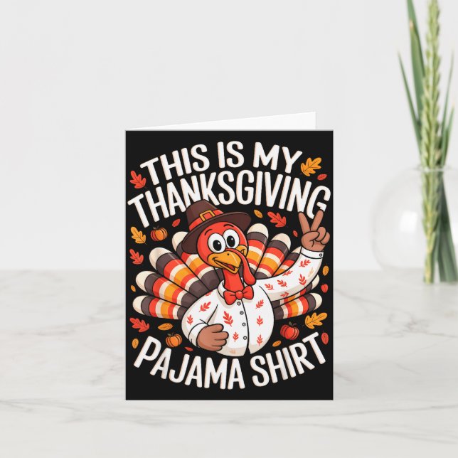 This Is My Thanksgiving Pajama Shirt Pjs Adult Kid Card (Front)