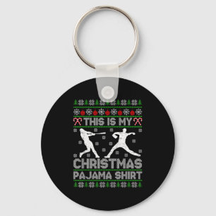 This Is My Ugly Christmas Pajama Baseball Funny Wi Key Ring