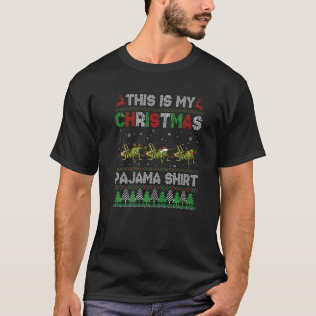This Is My Ugly Christmas Pajama Grasshopper Anima T-Shirt (Front)