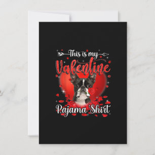 This Is My Valentine Pajama Shirt Boston Terrier Thank You Card
