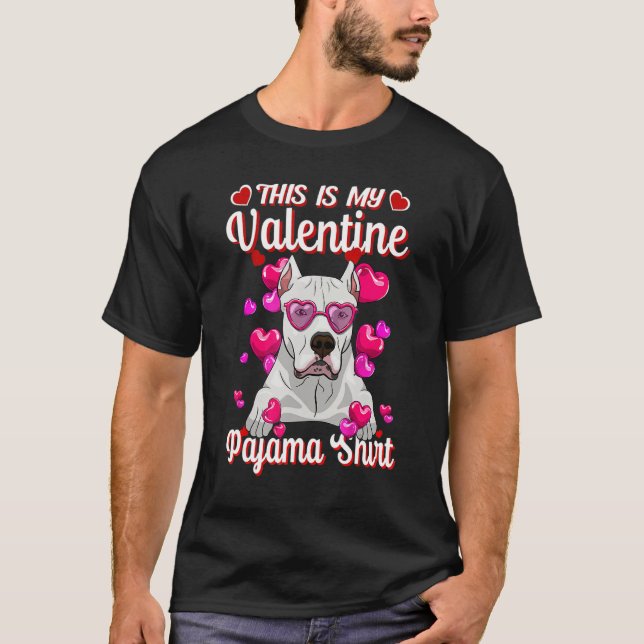 This Is My Valentine Pajama Shirt Dogo Argentino L (Front)