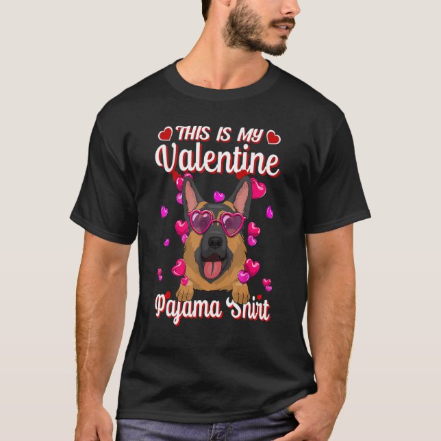 This Is My Valentine Pajama Shirt German Shepherd  (Front)