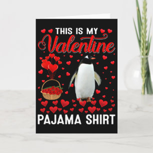 This Is My Valentine Shirt Penguin Red Heart Anima Card