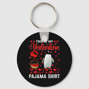 This Is My Valentine Shirt Penguin Red Heart Anima Key Ring