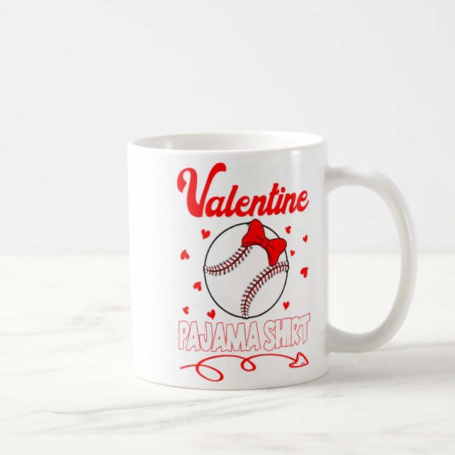 This Is My Valentines Baseball Pajama For Kids Boy Coffee Mug (Right)