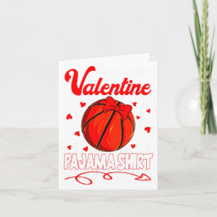 This Is My Valentines Basketball Pajama For Kids B Card