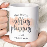 This Is My Wedding Planning Mug Watercolor Name<br><div class="desc">This Is My Wedding Planning Mug Watercolor Name Personalised Coffee Cup. The perfect gift for the engaged bride to be. Blush pink watercolor and grey script design. Personalise this custom design with your own name or text.</div>