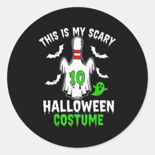 This Is My Y Halloween Costume Bowling N Ghost Sok Classic Round Sticker