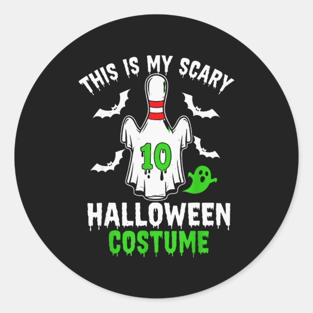 This Is My Y Halloween Costume Bowling N Ghost Sok Classic Round Sticker (Front)