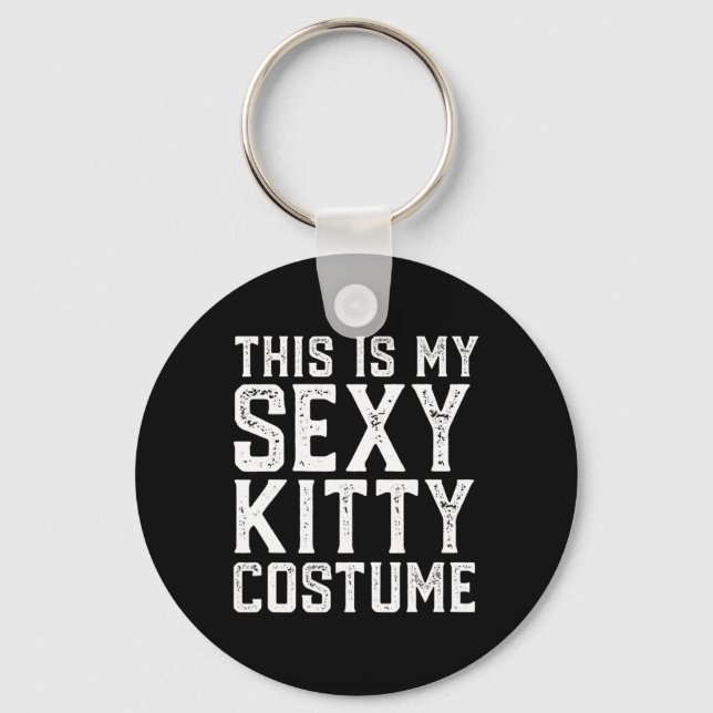 This Is My Y Kitty Costume Fun Easy Halloween Cat  Key Ring (Front)