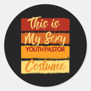 This Is My Y Youth Pastor Costume Halloween Party Classic Round Sticker