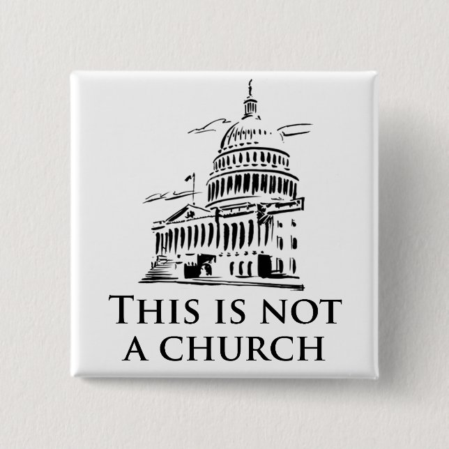 this is not a church 15 cm square badge (Front)