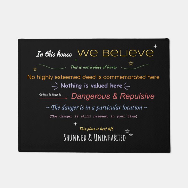 THIS IS NOT A PLACE OF HONOR  door mat  (Front)