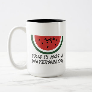 This is Not a Watermelon - Palestine watermelon  Two-Tone Coffee Mug