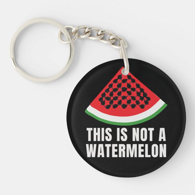 This is Not a Watermelon - Palestinian keffiyeh Key Ring (Front)
