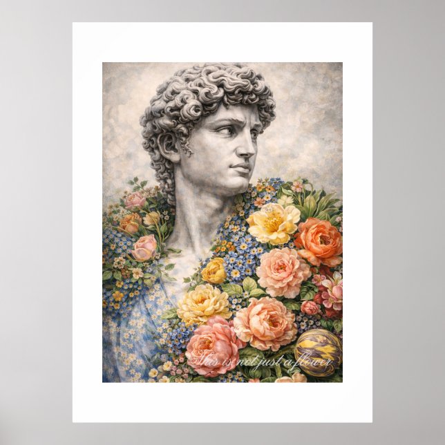 This Is Not Just a Flower – Romantic Surreal Flora Poster (Front)