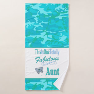 This Is One Totally Fabulous Aunt Blue Butterfly Bath Towel Set