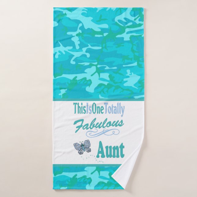 This Is One Totally Fabulous Aunt Blue Butterfly Bath Towel Set (Bath Towel)
