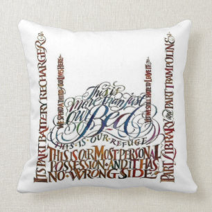 This is Our Bed Quote Throw Pillow