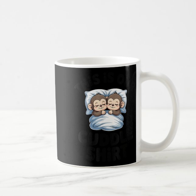 This Is Our Cuddle Shirt Sleeng Monkey Couple  Coffee Mug (Right)