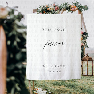 This Is Our Forever Wedding Backdrop Minimalist Tapestry