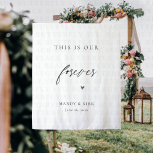 This Is Our Forever Wedding Backdrop Minimalist Tapestry
